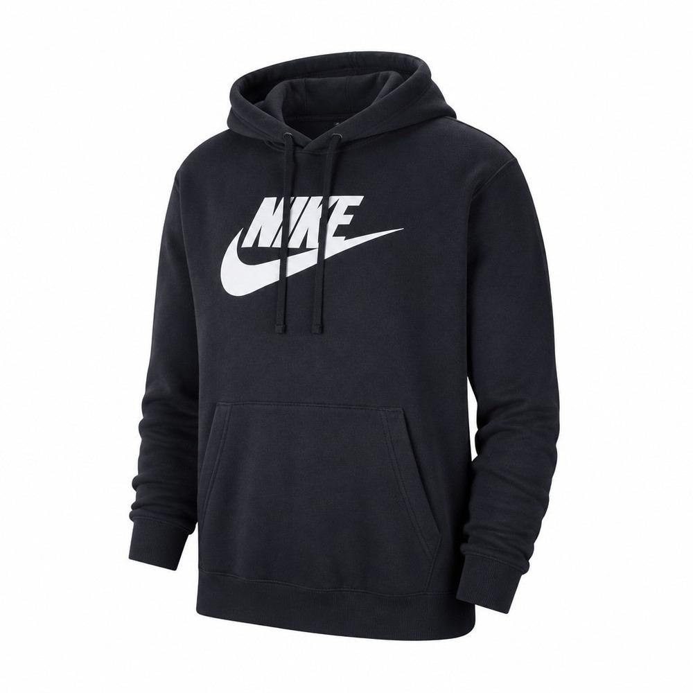 Nike Fleece Hoodie Mens L Black Sweatshirt Futura Logo Sportswear Distressed